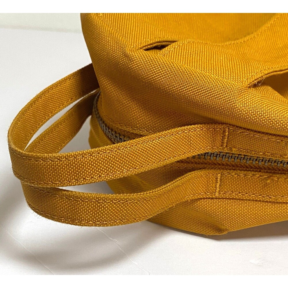 Herschel Mini Canvas Backpack Small Dark Mustard Yellow Zippers Read - Picture 9 of 16